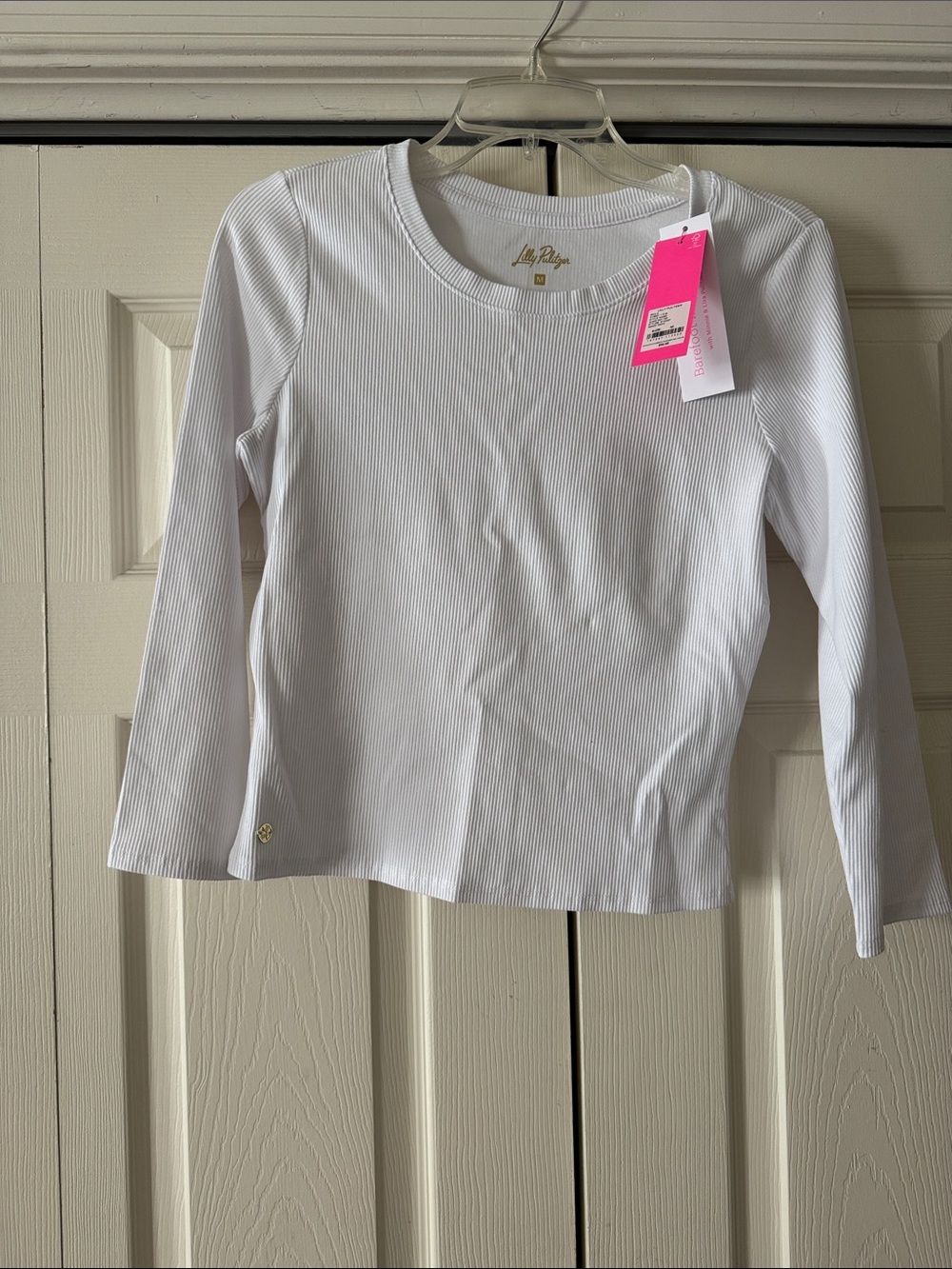 Lilly Pulitzer White Ribbed Long Sleeve Tee